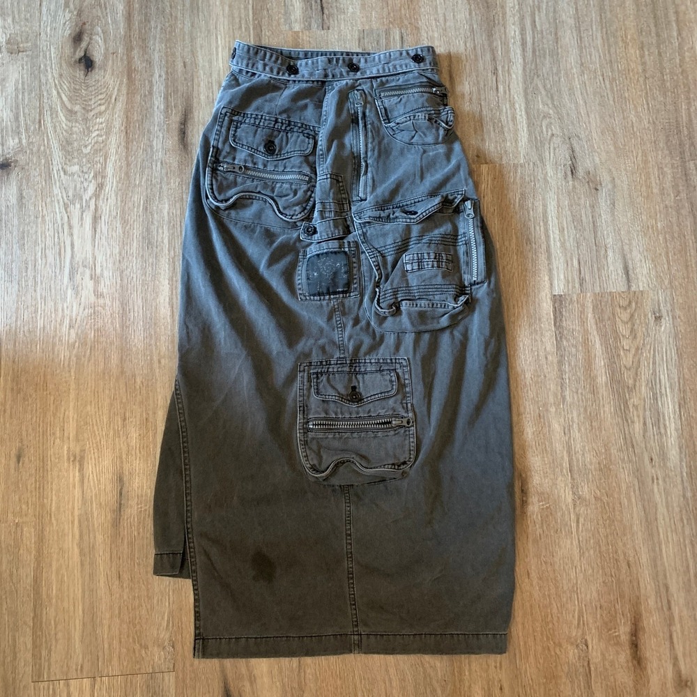 Hyein Seo long denim cargo skirt in dark gray - size 0 womens